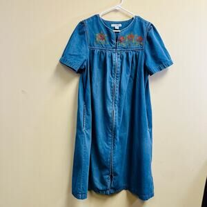 Lot of 3 100% cotton denim dressing gown Sz Small Fall Floral Sealife Go Softly